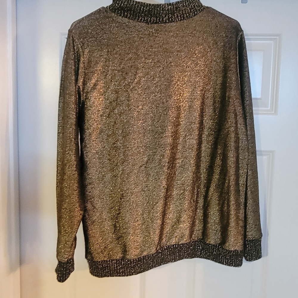 Vintage Lady Blair Blouse Metallic Gold Sparkly Size Large - Picture 2 of 3